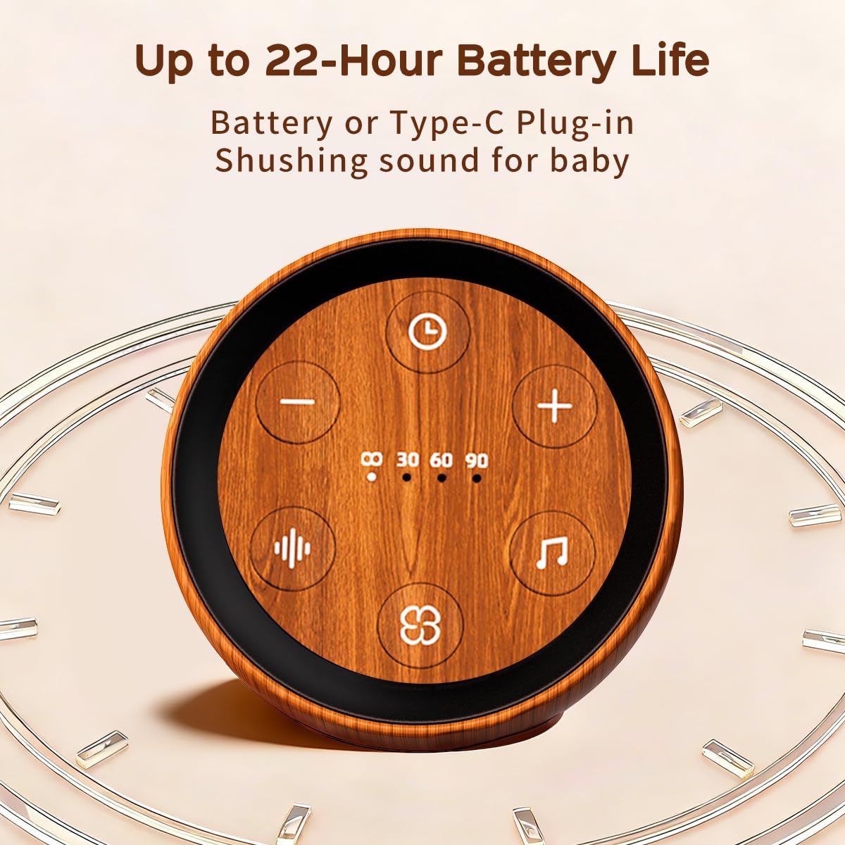 Portable Sound Machine White Noise Machine for Baby Kids Adults Sleeping with 32 Soothing Sounds 32 Volume Levels Brown Noise Machine with 4 Timer Memory Funtion for Travel Office Privacy