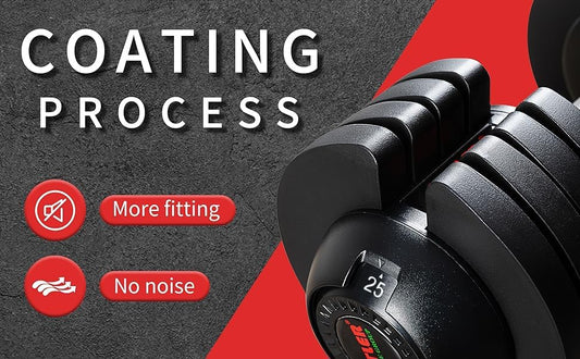 Adjustable Dumbbell Set, 25/52LB Pair with Tray for Workout Strength Training Fitness, Adjustable Weight Dial Dumbbell with Anti-Slip Handle and Weight Plate for Home Exercise