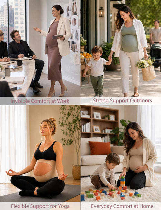 "EasySupport” One Piece Pregnancy Belly Band, Maternity Support Belt, Back & Pelvic Pain Relief, Pregnant Underwear