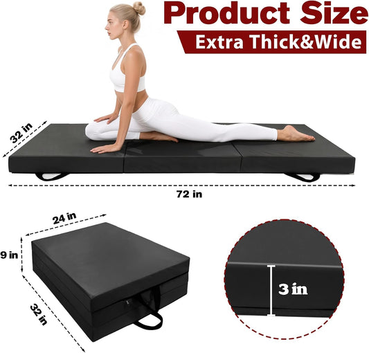 3 Inch Thick Yoga Mat 72 * 32 * 3 inch Extra Thick Exercise Mats Non-Slip Workout Mat for Pilates, Fitness, Gym, Stretching
