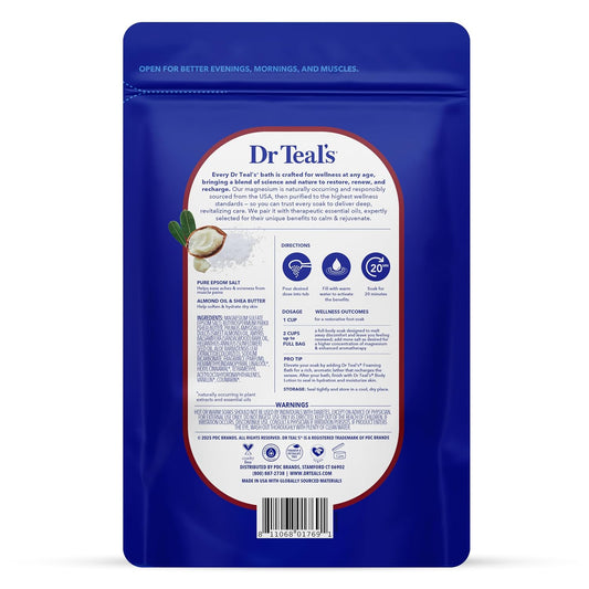 Epsom Salt Magnesium Soak, Shea Butter & Almond, 3 lbs (Pack of 4)