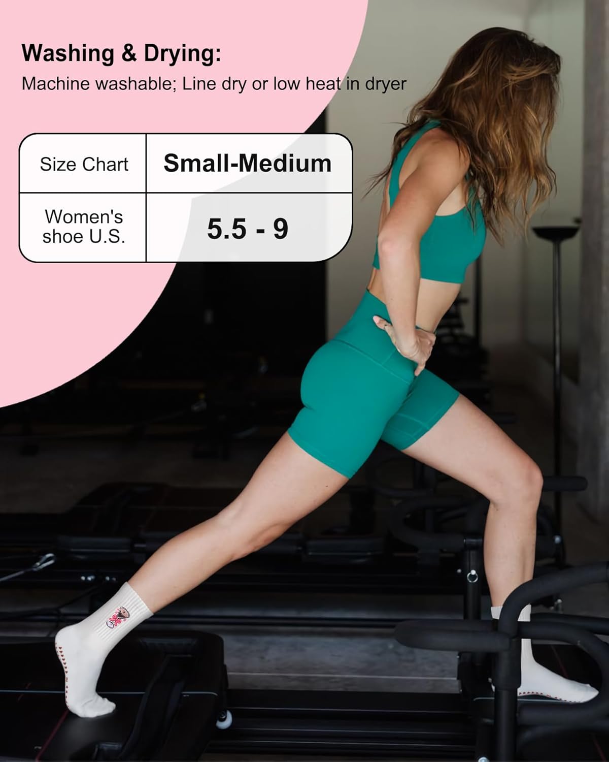 Pilates Socks for Women, Non Slip Grip Socks for Yoga, Barre, Hospital, Grippy Socks Womens Gifts, 4 Pairs