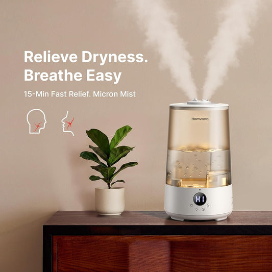 3.6L Top-Fill Cool Mist Humidifiers for Bedroom, Large Room(Grey)