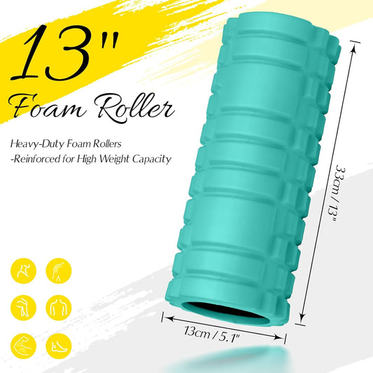 Foam Roller for Deep Tissue Massager High Density Massage Roller | Roller for Muscle Recovery, Relieves Tight, Sore Muscles & Kinks, Improves Mobility & Circulation - Targets Key Body Parts