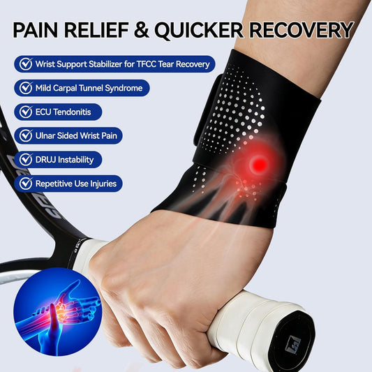 Ultra-Thin Wrist Brace Support for Carpal Tunnel, Wrist Brace for TFCC Tears, Elastic Wrist Wraps for Sports Work Typing Sleeping, Wrist Straps for Weightlifting, Golf, Tendonitis, Arthritis (Pink)