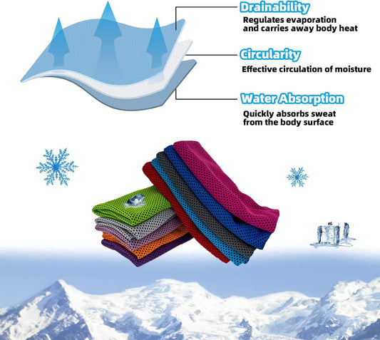 Cooling Towels, Soft Breathable Sweat Ice Towel for Sports, Yoga, Gym, Golf, Camping, Running, Fitness, Workout & More Activities