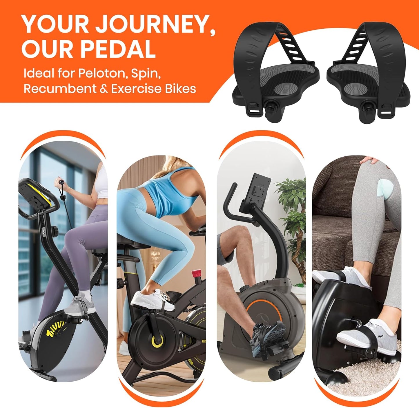 Dual-Function Bike Pedals - 9/16" SPD & Toe Cage Compatible for Road, Mountain, Spin Bikes - Indoor Cycling Pedals for Peloton, Schwinn, Sunny (Multiple Configurations)