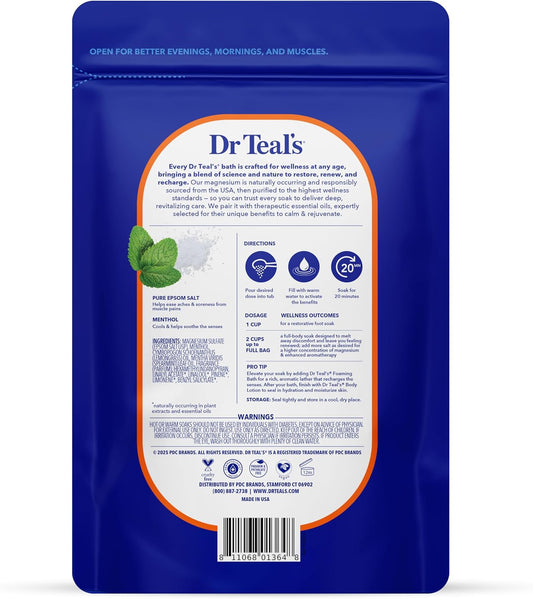 Epsom Salt Magnesium Soak, Pre & Post Workout with Menthol & Essential Oils, 3 lbs