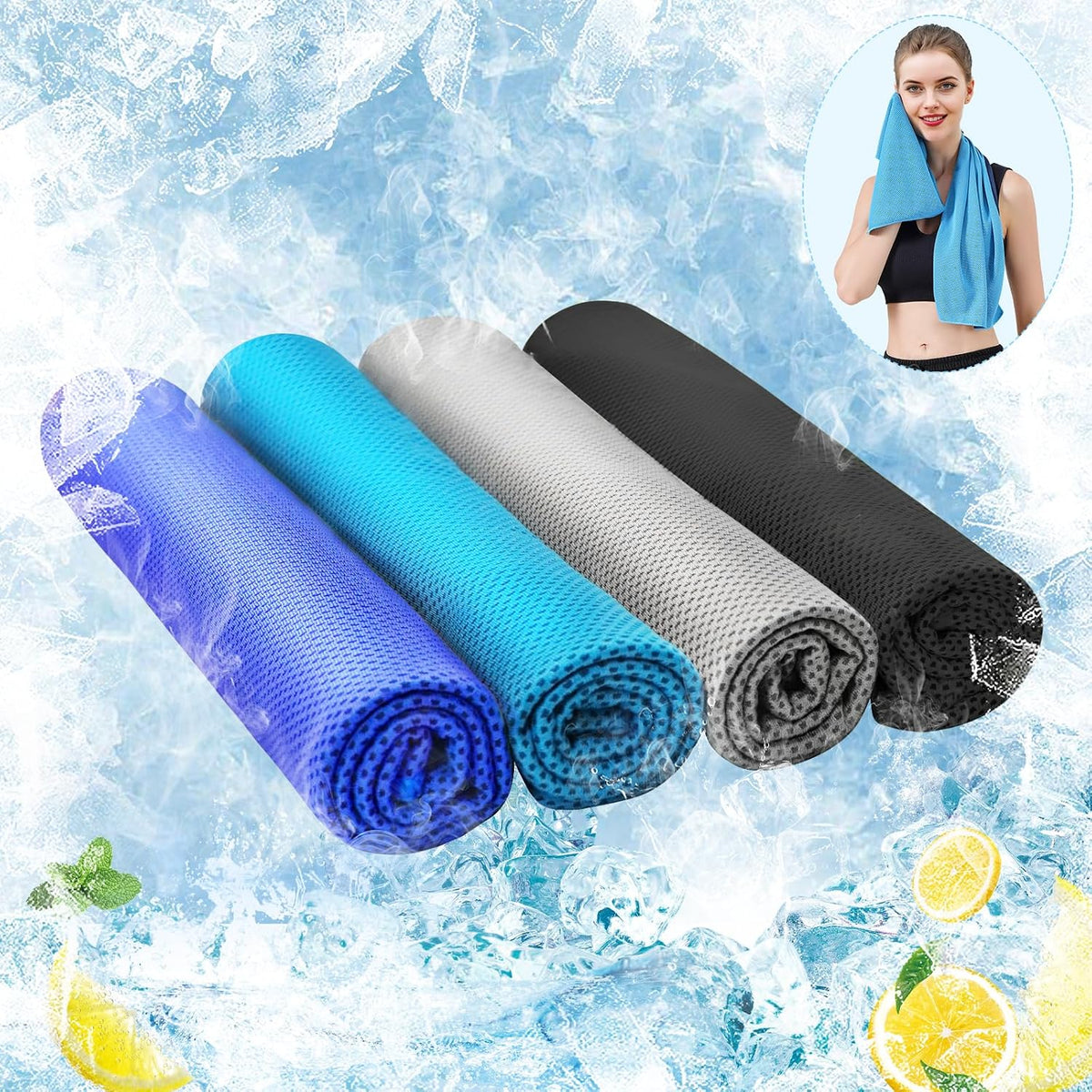 Cooling Towel (40"x12") - for Neck/Face, Ice Towel,Chilly Towel, Cooling Neck Wraps for Hot Weather Instant Chill, Soft Microfiber for Yoga, Gym, Golf, Running,Workout, Outdoor Sports, Hiking