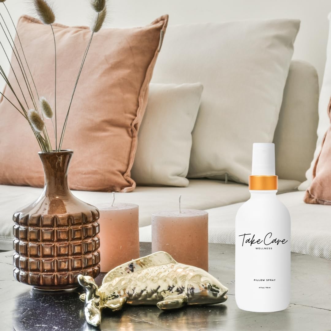 Multi-Purpose Lavender Pillow Spray - Therapeutic Grade Essential Oils - Calming - Freshens Curtains & Upholstery - Mist into Shower Stream - Glass Bottle (English Lavender)