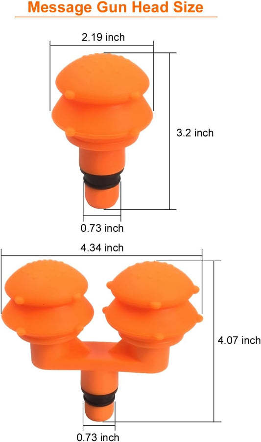 Soft Silicone Massage Gun Heads, Upgraded Fascia Gun Replacement Attachments Gas Pad Head, Plug-n-Play MassageGun Accessories Easy to Use, 18mm Outer (Dual Heads)