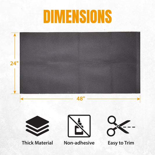Heavy Duty Non Slip Mat, Anti Slip Mat, 24" x 48" Non Slip Pad Tool Mats for Woodworking Router, Workshop, Sanding, Cabinet, Workbench, Toolbox Drawer & Shelf Liner (71014)