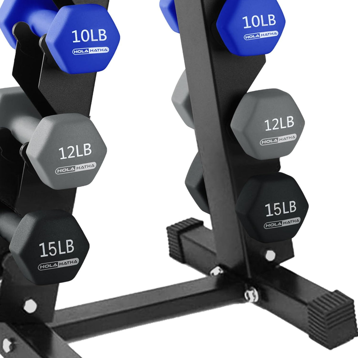 1, 2 and 3 lb Neoprene Dumbbell Strength Training Weight Set with Rack
