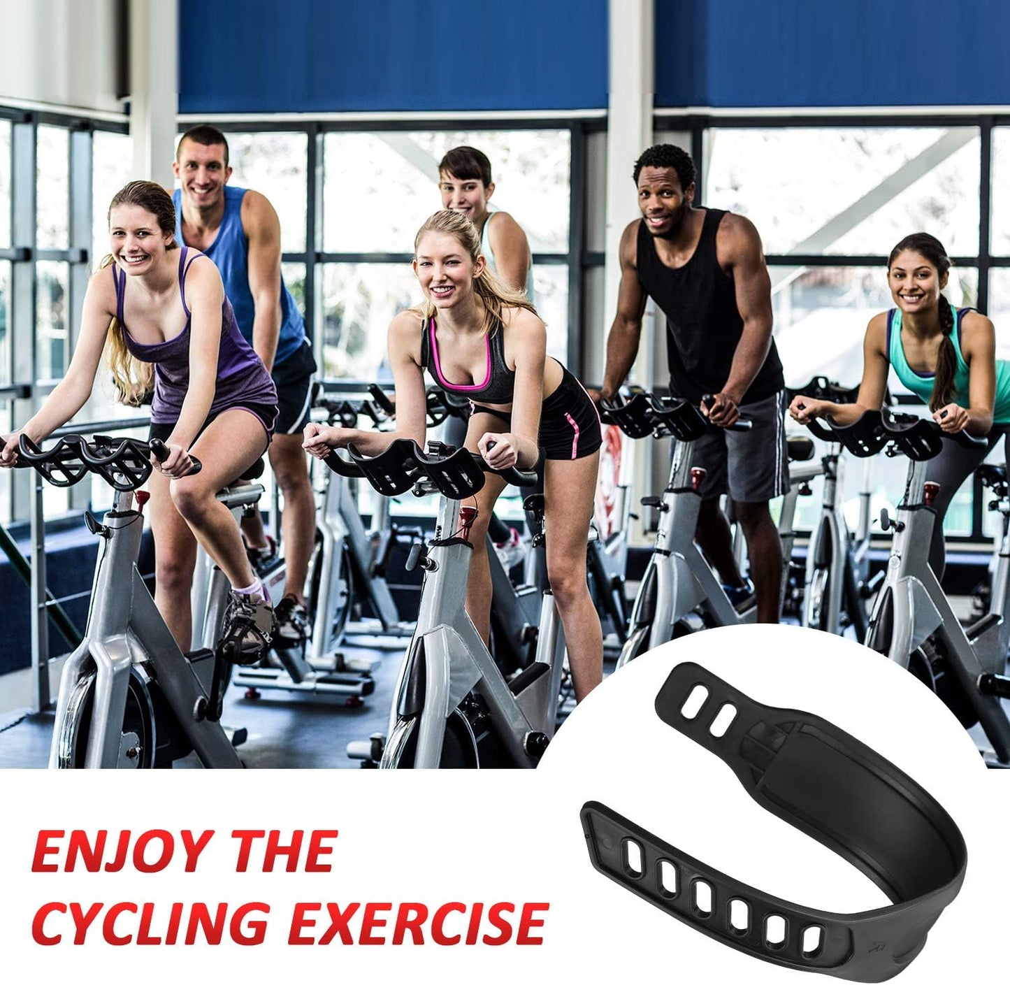 2 Pairs Stationary Bike Pedal Straps, Universal Fit, 1.7 x 12 in | Adjustable Buckle, Non Slip Grip for Exercise Cycle Home or Gym, Secure Foot Hold