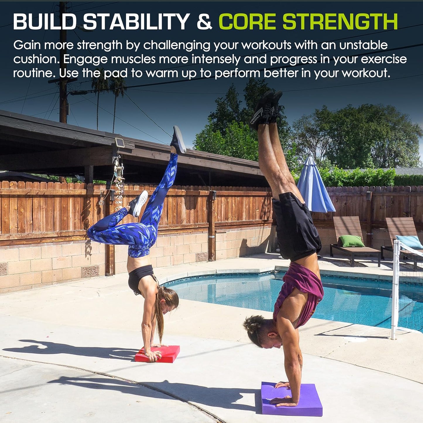 Exercise Balance Pad, Non-Slip Cushioned Foam Mat & Knee Pad for Fitness and Stability Training, Yoga, Physical Therapy