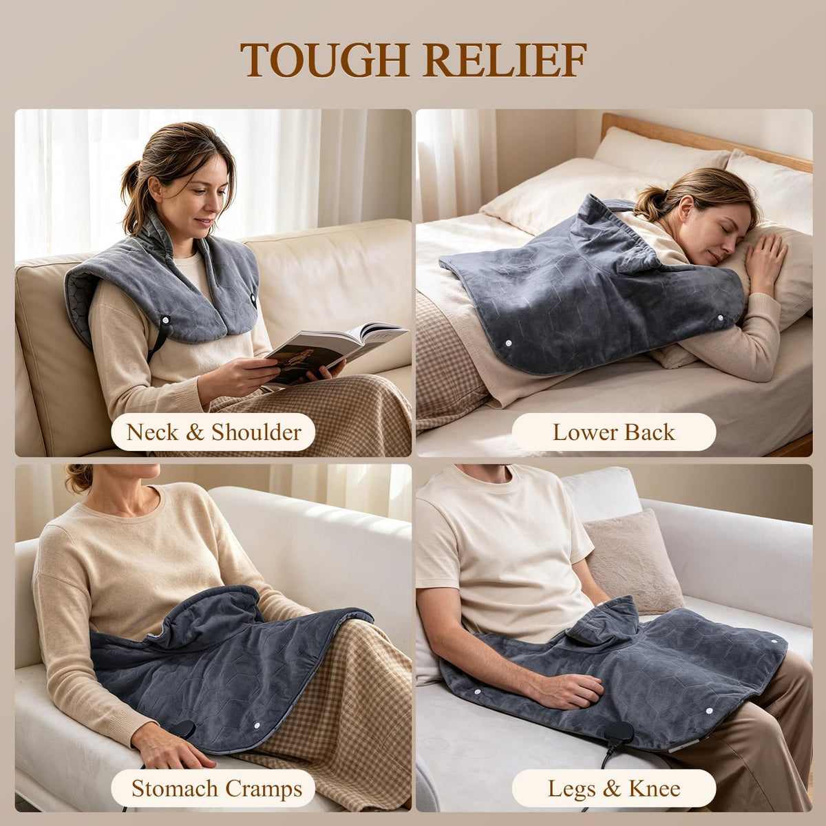 2X Graphene-Infused Heating Pad for Neck and Shoulders and Back