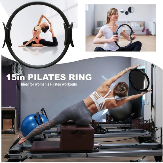 Pilates Equipment, Pilates Kit for Home Workouts, Pilates Essentials Kit for Women, Home Pilates Kit with Pilates Ring and Ball Set, Booty Bands, Figure 8 Resistance Band, Yoga Band