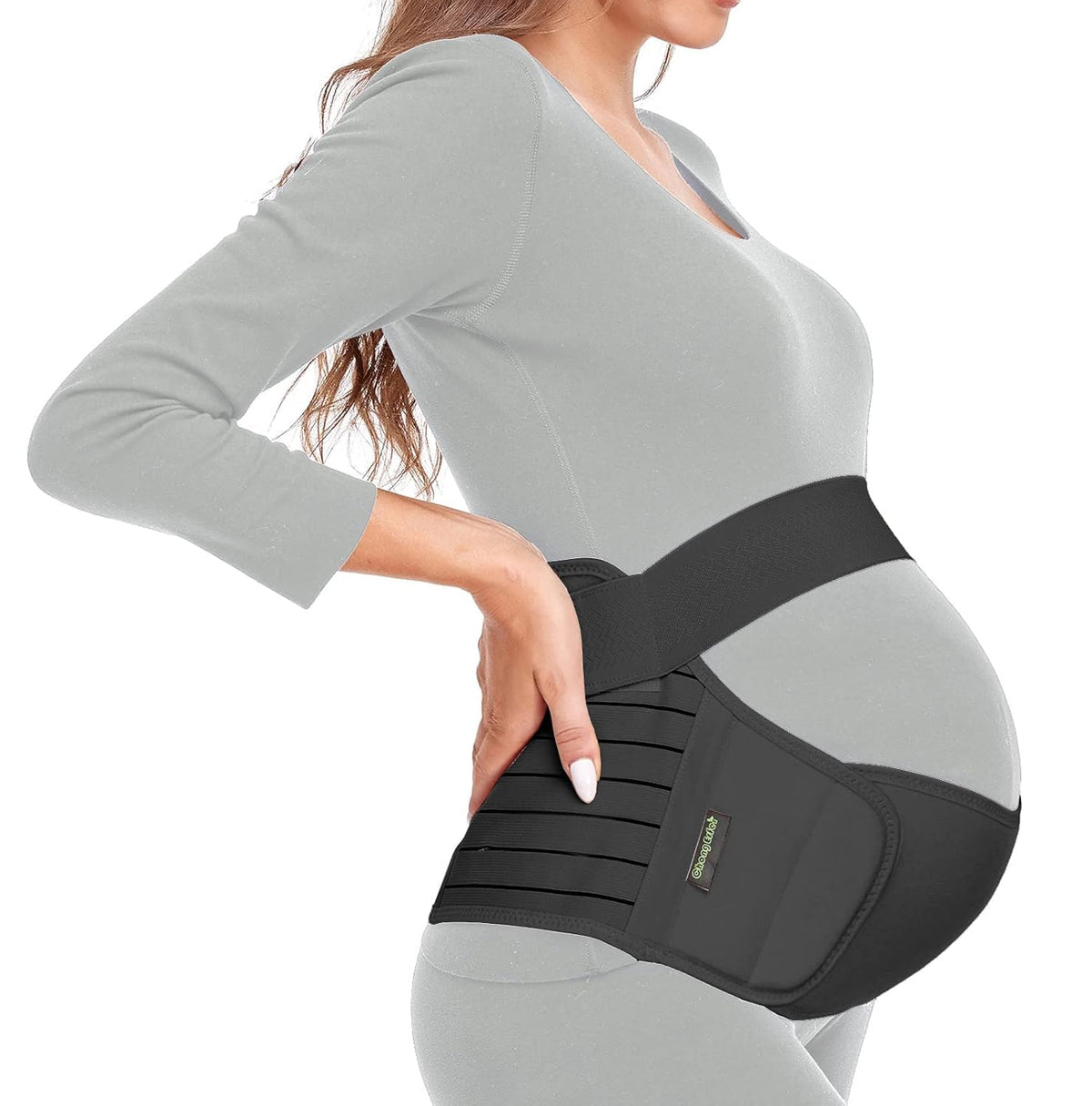 Maternity Belt, Pregnancy 3 in 1 Support Belt for Back/Pelvic/Hip Pain, Maternity Band Belly Support for Pregnancy Belly Support Band (L: Fit Ab 39.5"-51.3", Beige)