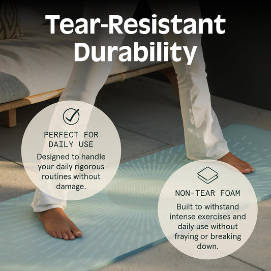 Solana Yoga Mat 1" Thick w/Nylon Strap for Men & Women - Non Slip Exercise Mat for Home Yoga, Pilates, Stretching, Floor & Fitness Workouts