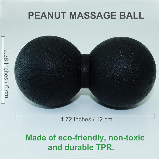 Hard Peanut Massage Ball, Double Lacrosse Massage Ball. Deep Tissue Massage Roller Mobility Ball for Physical Therapy Myofascial Release Muscle Relaxer Acupoint Massage (Blue)