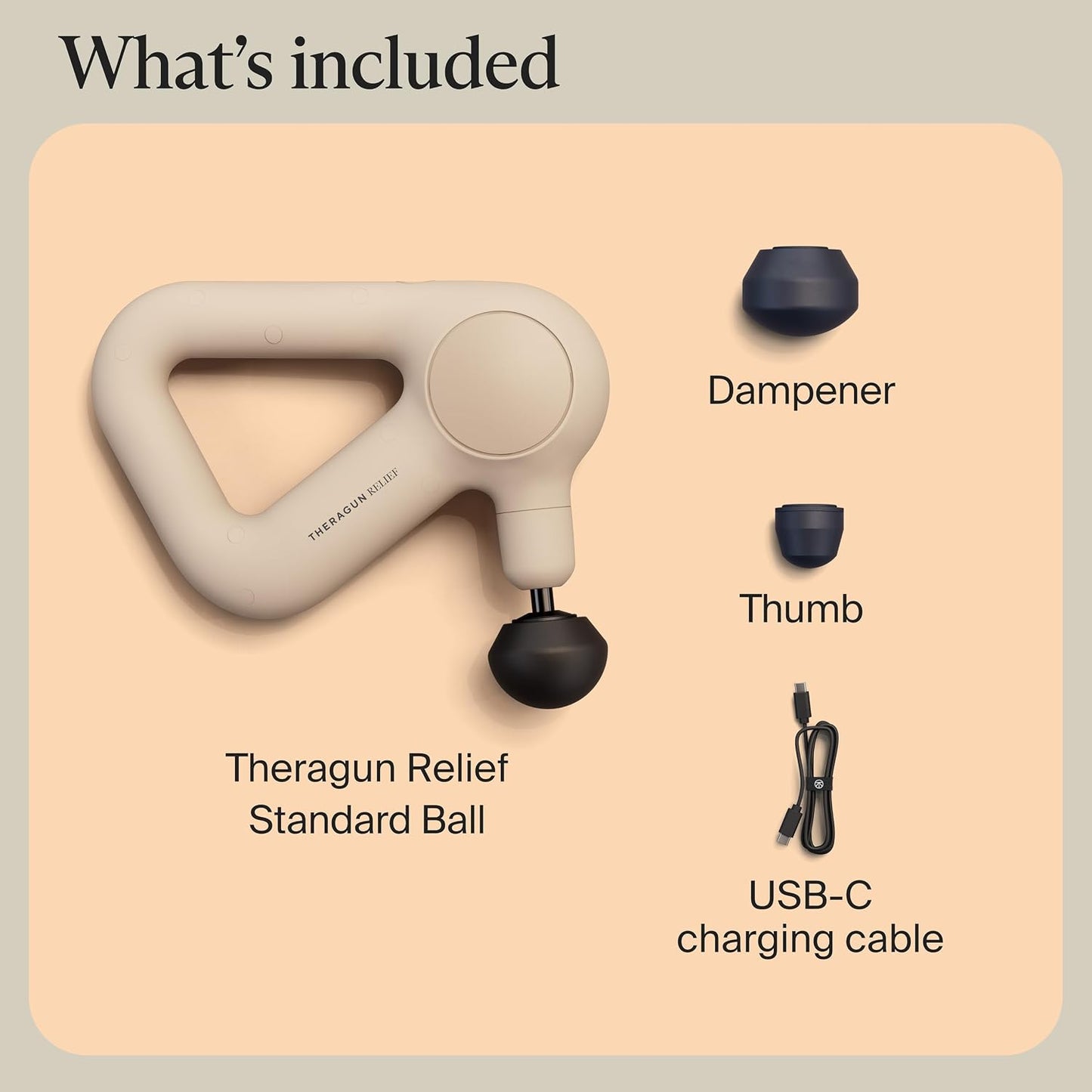 Therabody Relief Massage Gun | for Daily Comfort | 3-Speed | Navy