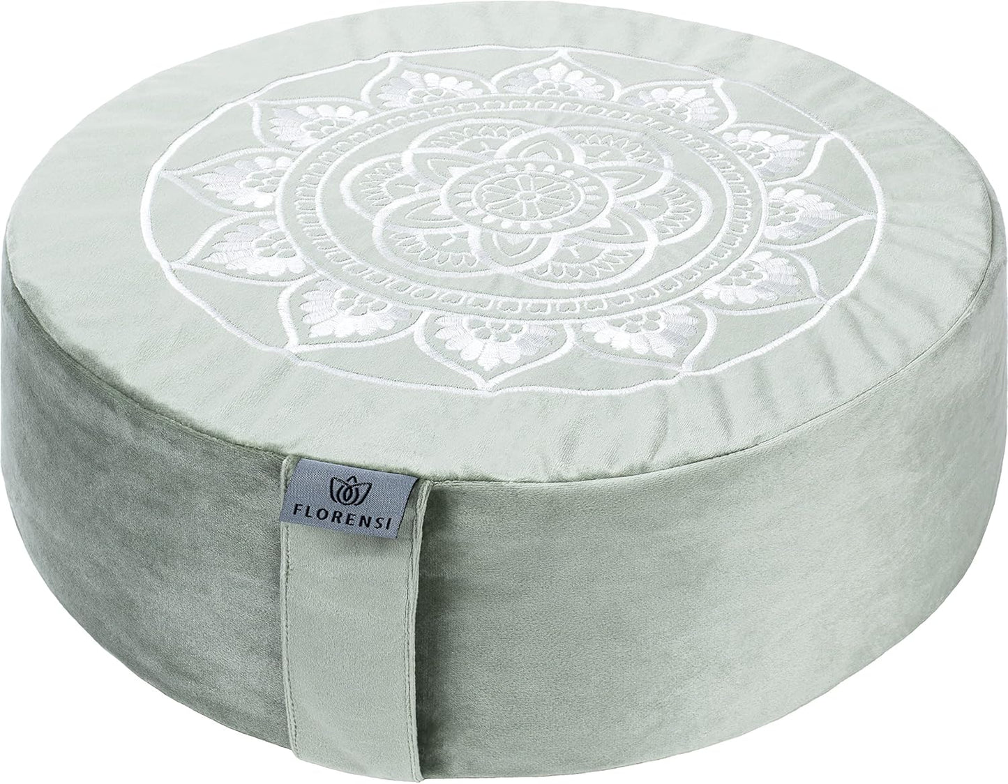 Meditation Cushion - Comfortable Floor Pillow - Traditional Tibetan Meditation Pillow with Beautiful Velvet Cover - Large Floor Cushion Seating for Adults - Premium Yoga Buckwheat Bolster
