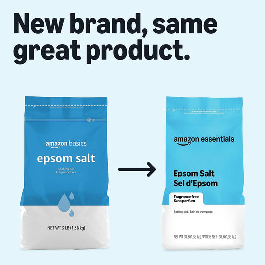 Epsom Salt Soak, Magnesium Sulfate USP, 3 Pound, 1-Pack (Previously Amazon Basics)