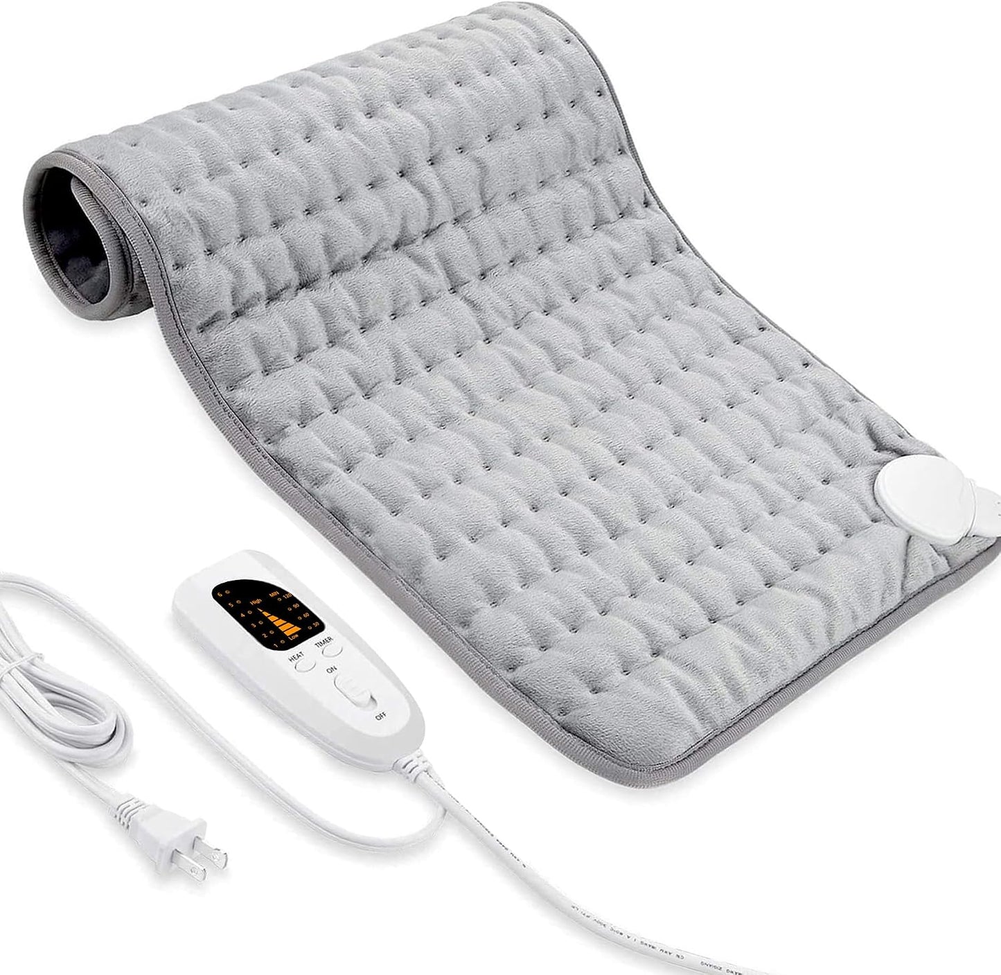 Electric Heating pad with 6 Heat Settings, Auto Shut Off, Dry Electric Heating for Back Neck Knee Arms Legs Shoulder Heat Pads for Christmas Birthday Father Mother's Day 24"X12", Gray Green