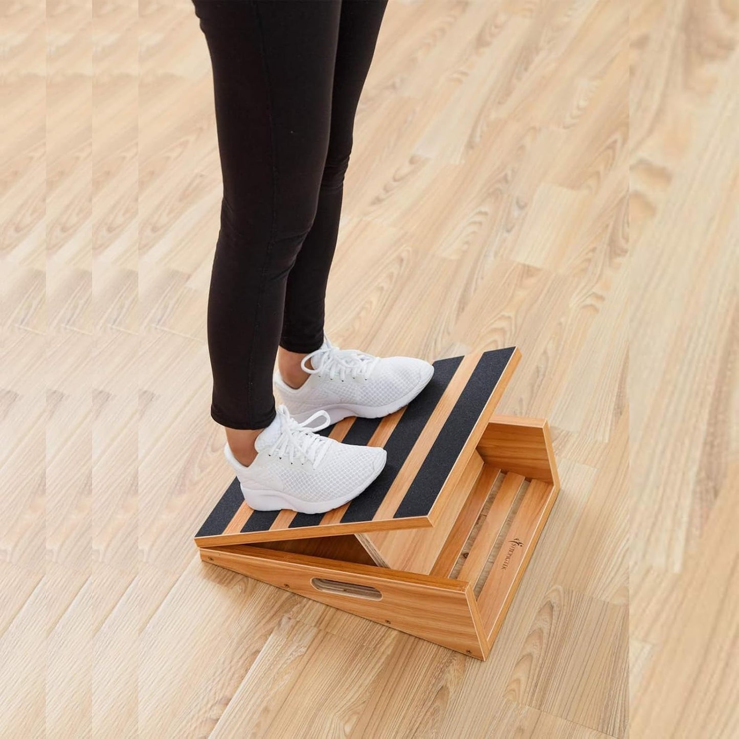 Professional Wooden Slant Board, Adjustable Incline Board, and Calf Stretcher, Stretch Board - Extra Side-Handle Design for Portability, Full-Coverage