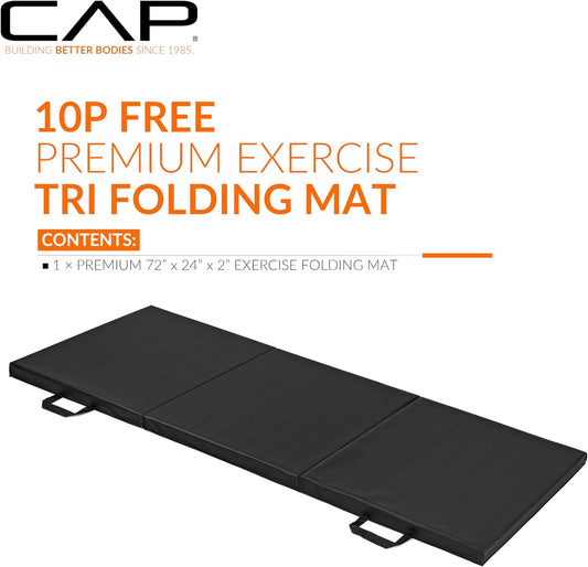 Barbell All Purpose Folding Anti Tear Exercise Training Aerobic Fitness Gym & Gymnastics Balance Mat | Multiple colors