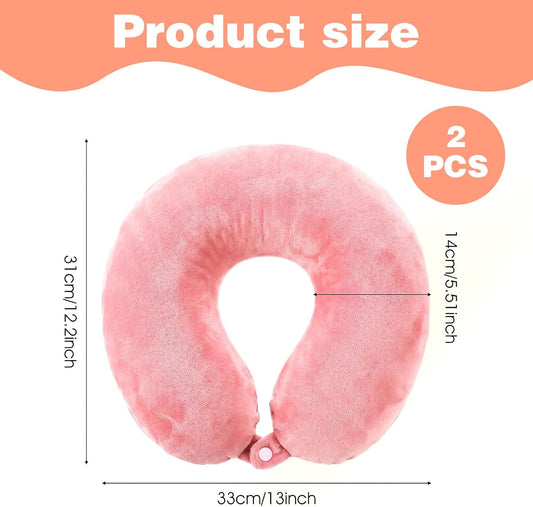 2 Packs Travel Neck Pillow Cover, U Shaped Neck Pillow Covers with Zipper, Airplane Pillows Replacement Case Washable Soft and Smooth (Only Pillowcase, No Filler)
