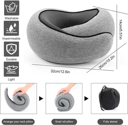 Travel Pillow for Airplanes, 2026 New Memory Foam Neck Pillow with Chin Wrap for Traveling, Suitable for Airplanes, Offices and Cars