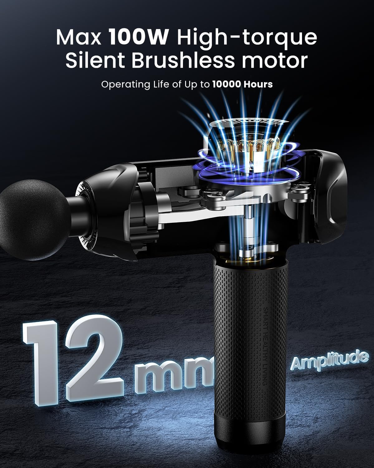 Active Power Massage Gun Deep Tissue with 12mm Amplitude, Gifts for Men Women FSA Eligible Percussion Muscle Massager, Portable Electric Handheld Massage Gun with LED Touch Display HSA