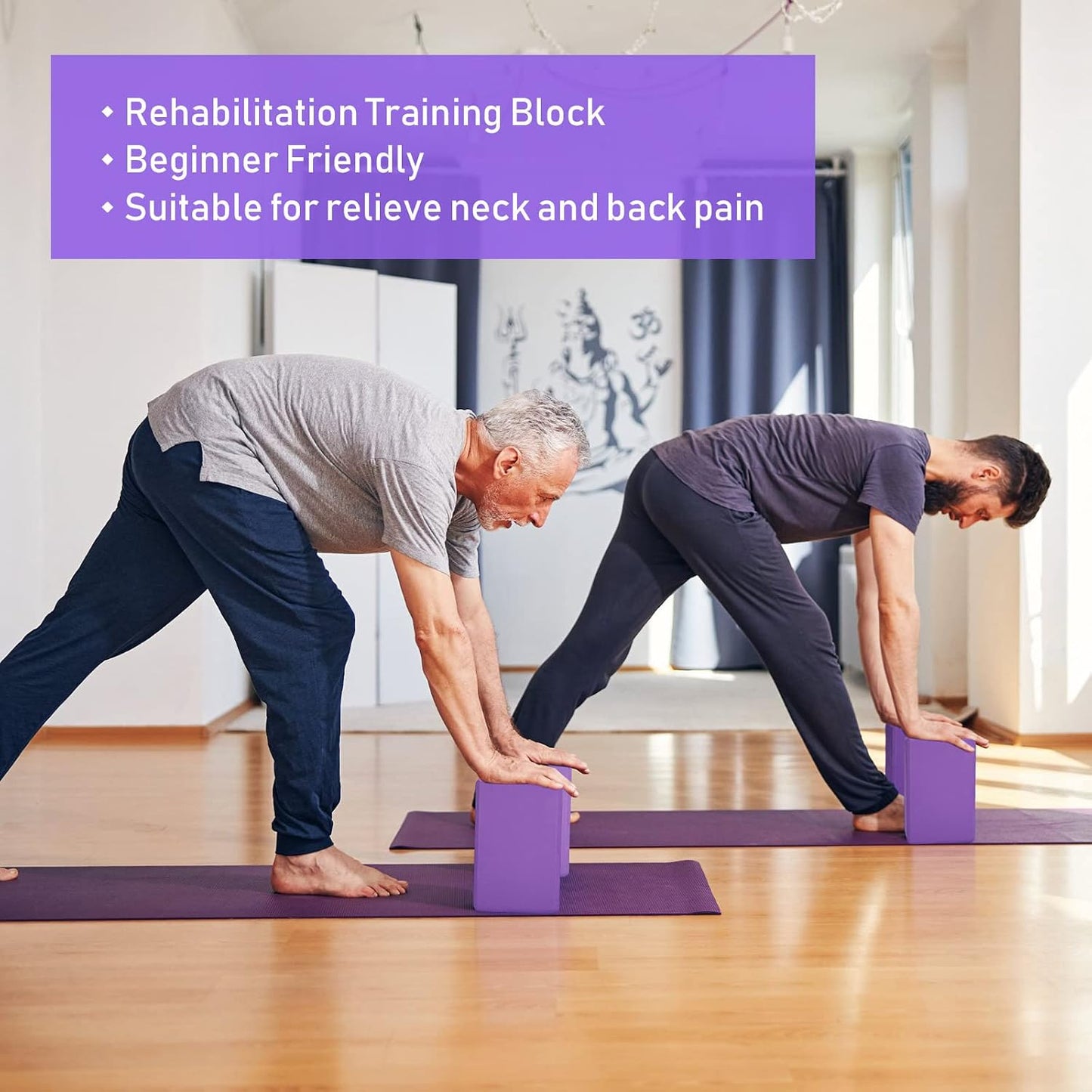 6 Pack Yoga Blocks 9 x 6 x 4 Inch EVA Foam Lightweight Non Slip Yoga Props for Pilates Stretching Meditation