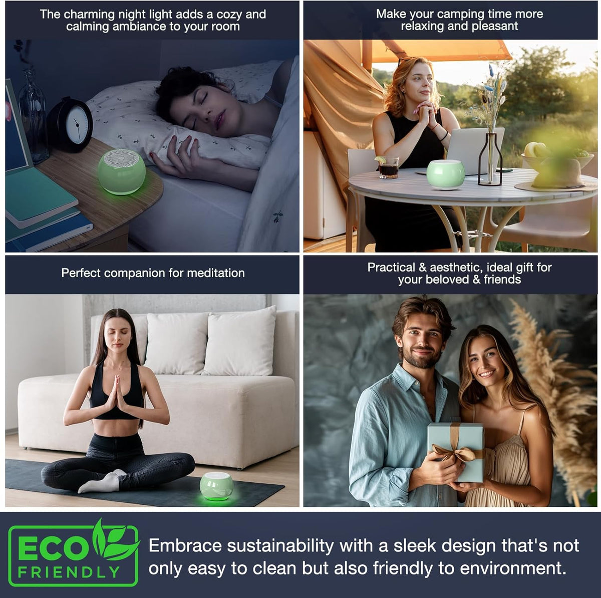 Soundary Ceramic Craft Bluetooth Speaker for Meditation & Yoga, Sound Therapy Machine for Stress Relief, Sleep Aid and Focus, Deep Bass, Louder Volume, Light Effect for Boxing Breathing (Purple)