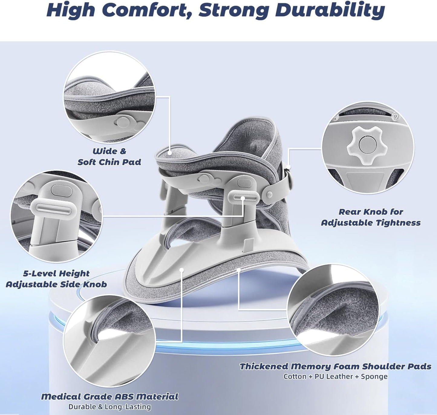 Neck Stretcher Cervical Traction, Adjustable Cervical Neck Traction Device, Neck Brace for Neck Pain Relief and Support, Ergonomic Design for Home, Office & Travel Use
