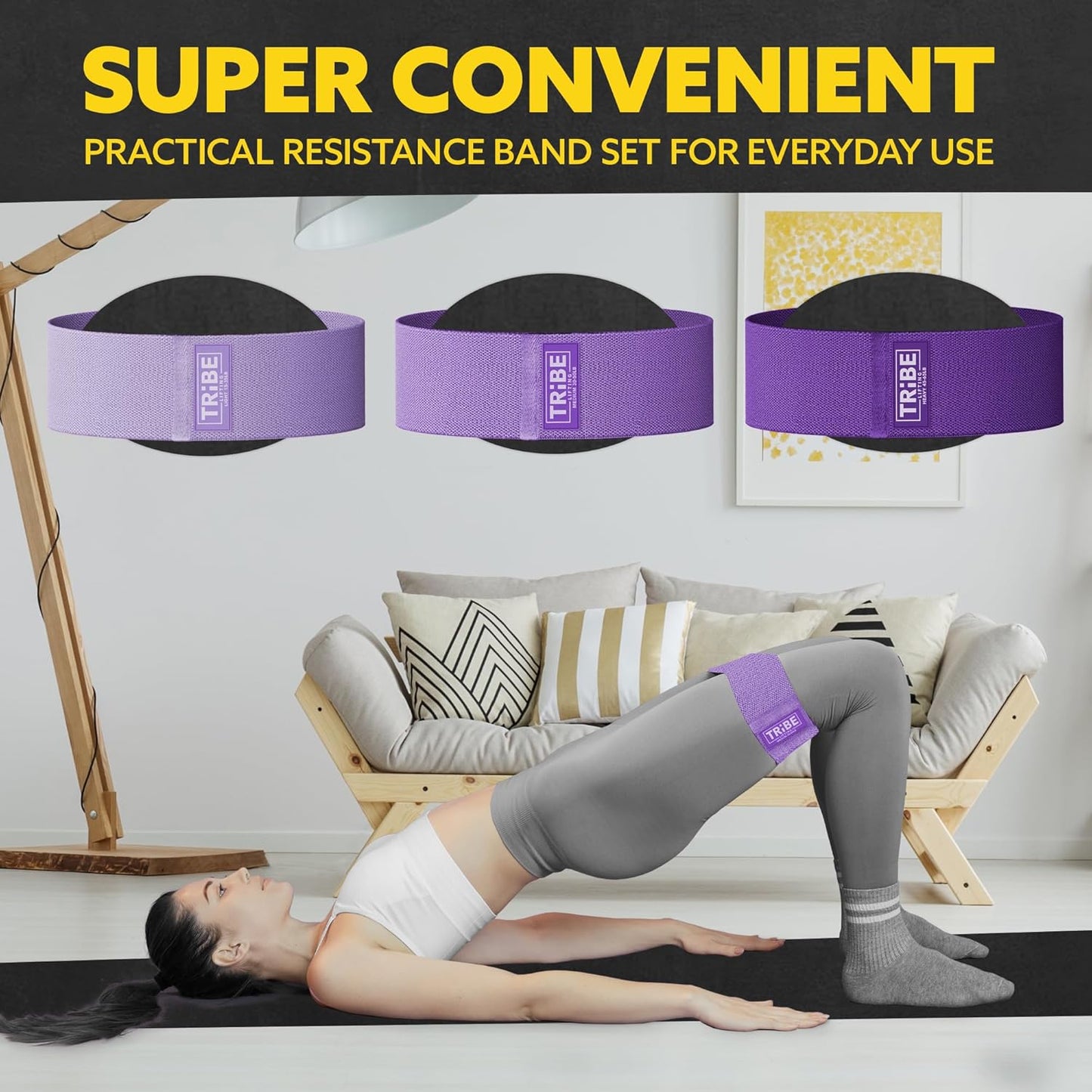 Resistance Bands for Working Out - 3 Pack Fabric Workout Bands for Women and Men - Booty Bands for Legs and Glute - Non Slip Exercise Bands Set for Squat Hip Thigh