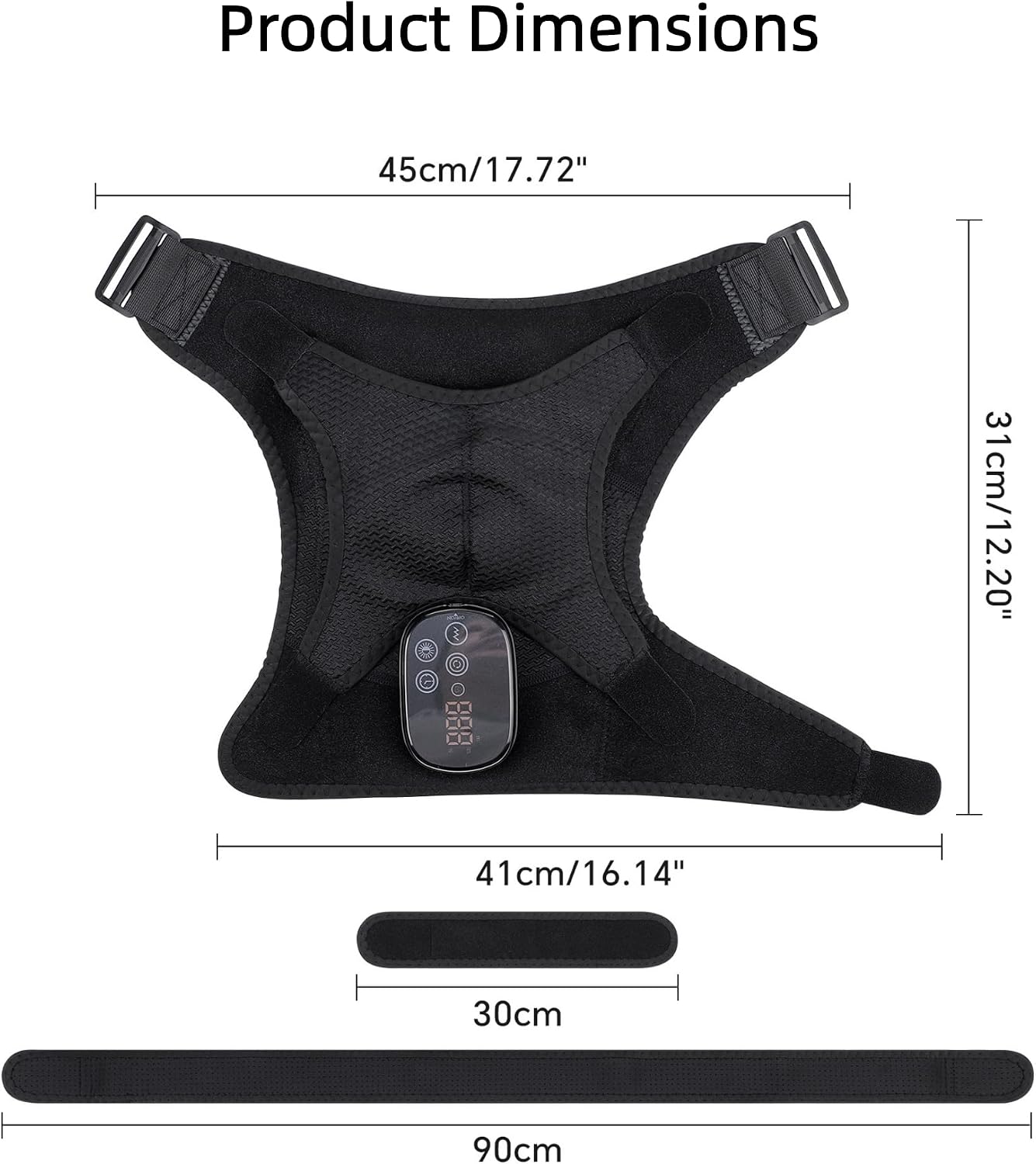 Red Light Therapy For Shoulder Pain Wrap with Heat & Vibration, 660nm & 850nm Infrared Shoulder Massager, Cordless 5000mAh Heating Pad for Neck & Shoulder Comfort, Wearable Support for Men & Women