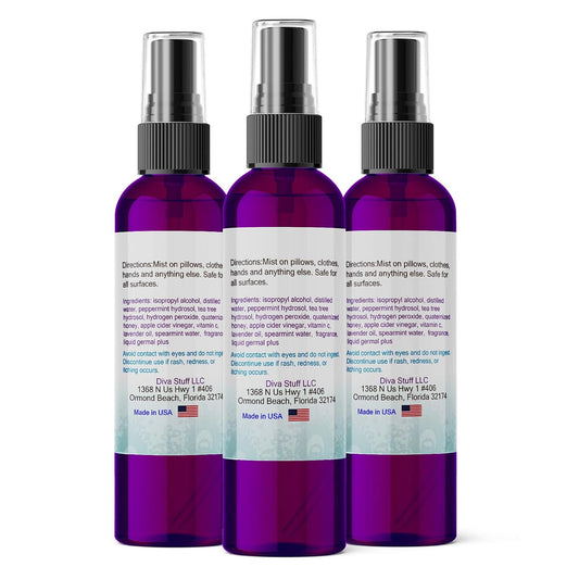 Pillow Mist - Promotes Clear Skin & Protects from Acne-Causing Funk, Cleans Pillows, Hands & Sheets - Aromatherapy Spray for Relaxation & Sleep, Made in USA (Lavender, Dual Pack, 4 oz Each)