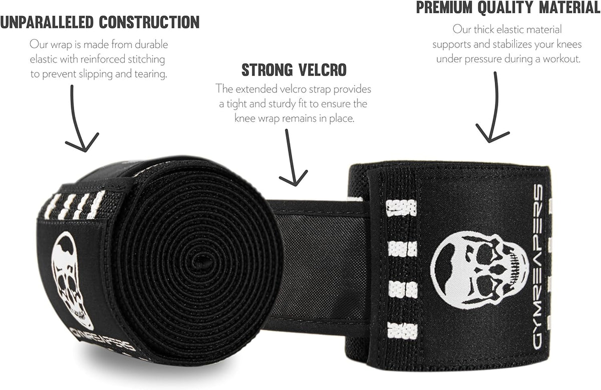 Knee Wraps for Squats and Powerlifting 72 Inch Compression Wraps with Strap for Men & Women Weightlifting Support