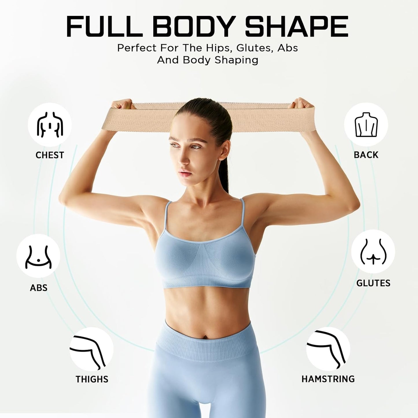 12 Pcs Fabric Resistance Bands for Working Out Non-Slip Booty Exercise Loop Bands for Women Men Glutes Hip Thigh Butt Yoga Pilates Fitness Gym, Light Medium Heavy