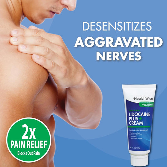 Lidocaine Plus+ 4% Pain Relief Cream, 3 oz