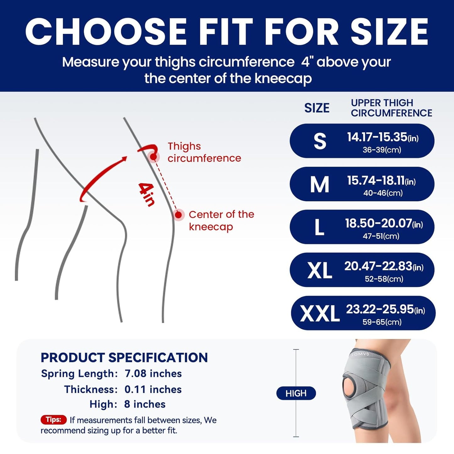 Knee Brace for Knee Pain, Meniscus Tear, Adjustable Knee Support with Side Spring Stabilizers for ACL, MCL, Arthritis, Patella Stability, Knee Pain Relief, Injury Recovery, Women and Men, Medium
