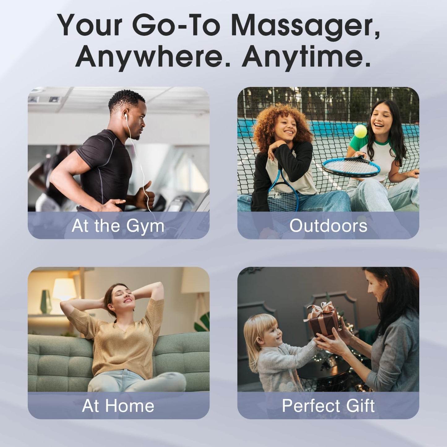 Mini Massage Gun, Deep Tissue Percussion Muscle Massager, Compact Portable Handheld Massager with 6 Heads & 4 Speeds, Quiet for Home, Gym, Office, Travel, Gift for Men and Women