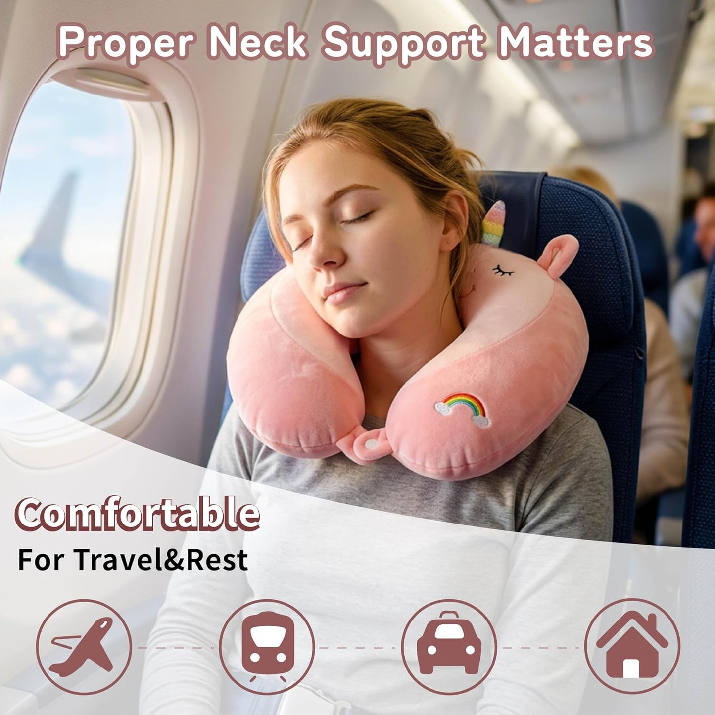 Cooling Travel Neck Pillow, Cool to Touch Memory Foam, Grey