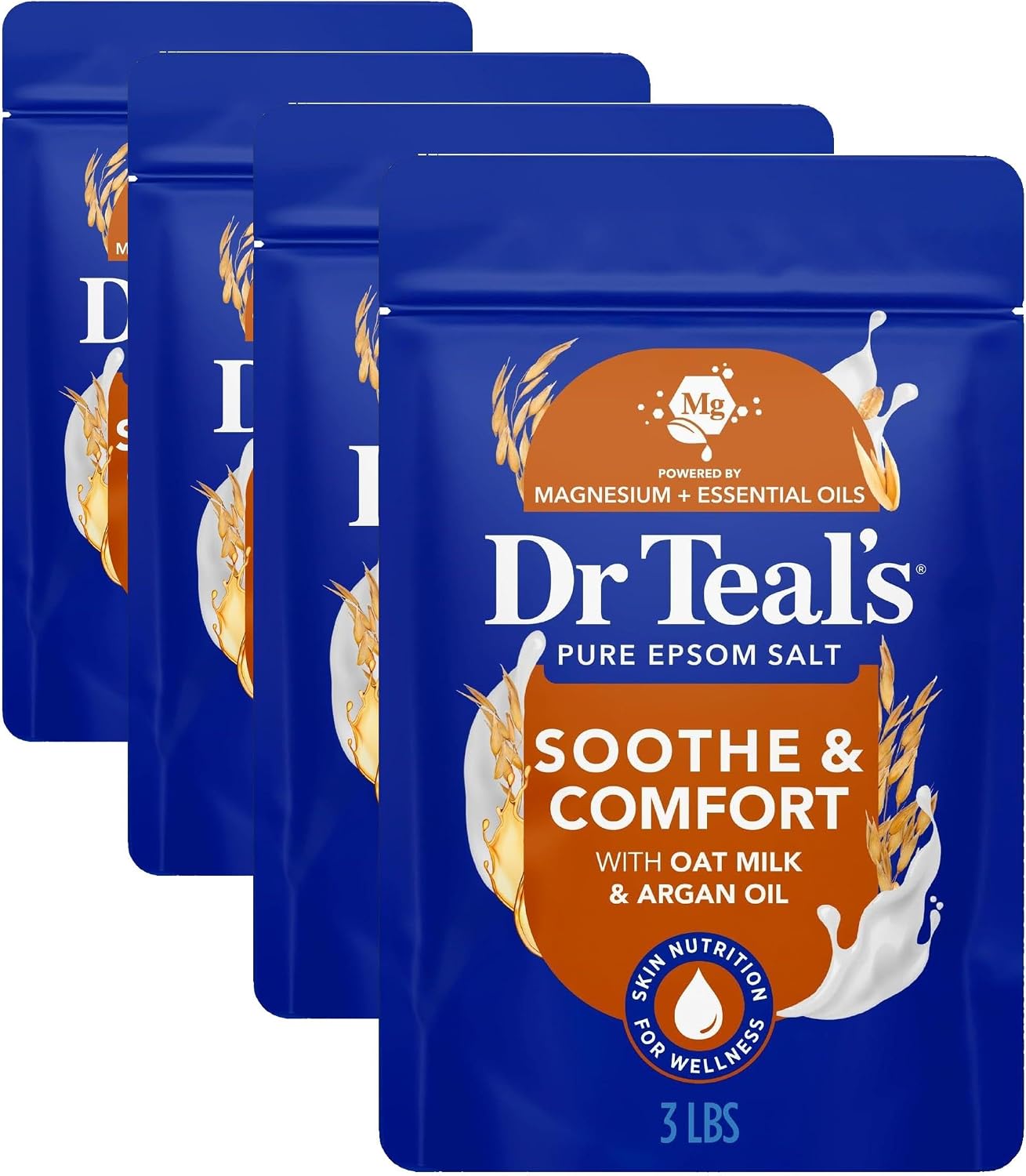 Epsom Salt Magnesium Soak, Soothe & Comfort with Oat Milk & Argan Oil, 3 lbs