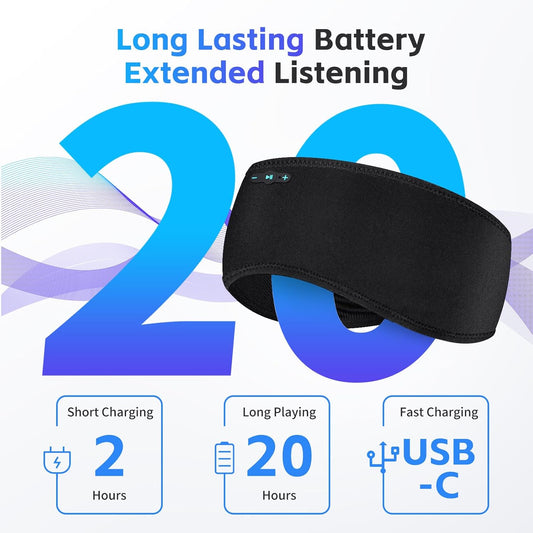 Sleep Headphones Bluetooth 6.0 Headband for Side Sleepers (Gray)