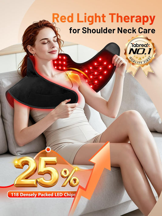 Red Light Therapy for Neck Shoulder with Heat & Massage,5000mAh Controller