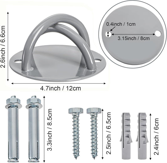 2 Pack Wall Mount Bracket for Suspension Straps, Ceiling Anchor Mount for Rings, Body Weight Strength Training Systems, Yoga Swings, Boxing Equipment