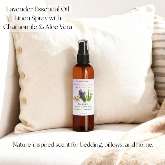 Lavender Essential Oil Room Spray - Linen Spray for Bedding, Sleep, Pillow, Bed, Aromatherapy Oils for Sleep and Pillows, Calming Mist with Chamomile and Aloe Vera
